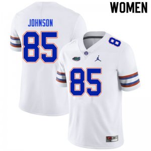 Women's Florida Gators #85 Kevin Johnson NCAA Nike White Authentic Stitched College Football Jersey NIU2462QA